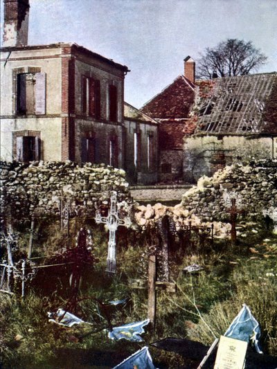 Cimitero a Charleville a est di Reims durante la Battaglia della Marna a est di Parigi, settembre 1914 da Jules Gervais Courtellemont